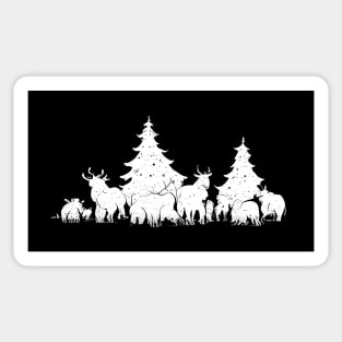 Family of Reindeers - Christmas Trees Sticker